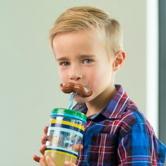 Стакан для воды Contigo FUNNY STRAW ELECTRIC BLUE MUSTACHE голубой